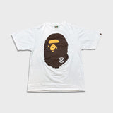 A Bathing Ape BAPE T Shirt Mens Large White Big Ape Head Double Sided Tee