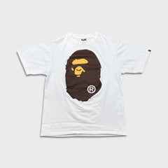 A Bathing Ape BAPE T Shirt Mens Large White Big Ape Head Double Sided Tee