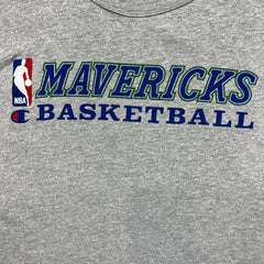 Vintage 90s Champion Dallas Mavericks T Shirt Mens XL Gray Basketball NBA Ringer Tee