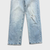 Levi's Ribcage Straight Ankle Jeans Womens 26x27 Blue High Rise Distressed Denim