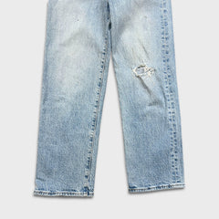 Levi's Ribcage Straight Ankle Jeans Womens 26x27 Blue High Rise Distressed Denim