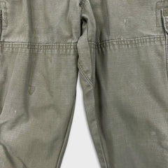 Vintage Y2K Wrangler Riggs Pants Mens 34x28 Gray Ripstop Carpenter Double Knee Cargo
