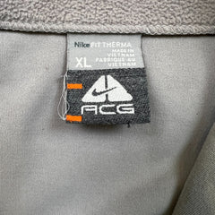 Vintage Y2K Nike ACG Fleece Mens XL Gray 1/4 Zip Therma Fit Pullover Jacket