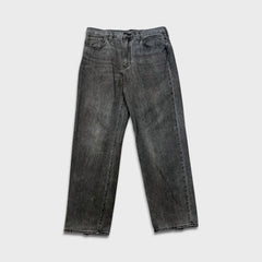 Levi's 568 Jeans Mens 33x32 Black Loose Straight Faded Dark Wash Denim Pants