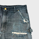 Vintage 90s Carhartt Pants Mens 34x34 Black Original Fit Double Knee Distressed USA