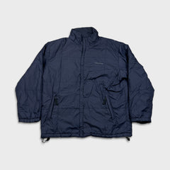 Nautica Jacket Mens Large Blue Reversible Fleece Full Zip Heavy Coat Outdoor