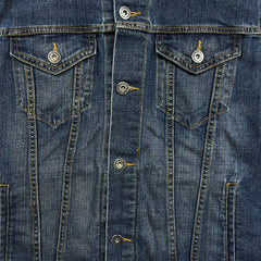Levi's Type 3 Jean Jacket Mens Large Blue Dark Wash Denim Western Trucker