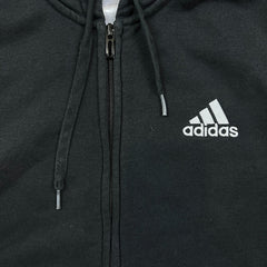 Adidas Hoodie Mens Medium Black Essentials Spell Out Full Zip Hooded Sweater