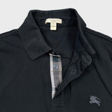 Burberry Brit Polo Shirt Mens XS Black Nova Check Tartan Preppy Tee
