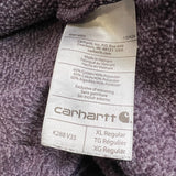 Carhartt Hoodie Mens XL Purple Loose Fit Workwear Spell Out Hooded Sweater