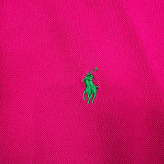 Vintage 90s Polo Ralph Lauren Shirt Mens Medium Pink Preppy Pony Casual Short Sleeve