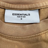 Fear of God Essentials T Shirt Mens Medium Brown Bleach Stained Faded Washed Tee