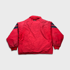 Vintage 90s Nautica Jacket Mens Large Red Full Zip Bomber Down Heavy Coat