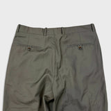 Vintage 80s Gala Slacks Pleated Trousers Mens 36x30 Green Pure Wool Dress Pants