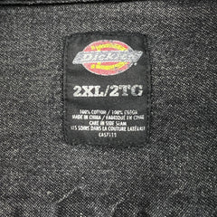 Dickies Denim Shirt Mens 2XL Black Dark Wash Casual Western Button Up