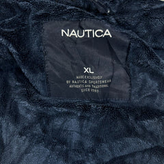 Nautica Jacket Mens XL Blue Full Zip Spell Out Logo Heavy Coat Outdoor