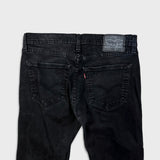 Levi's 512 Jeans Mens 33x32 Black Slim Taper Leg Dark Wash Mid Rise Stretch Denim Pants