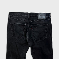 Levi's 512 Jeans Mens 33x32 Black Slim Taper Leg Dark Wash Mid Rise Stretch Denim Pants