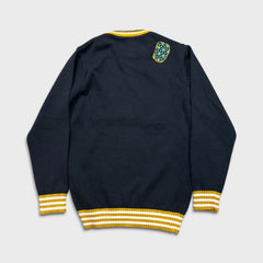 Vintage 90s Polo Ralph Lauren Knit Sweater Mens Medium Blue USA American Flag Sweatshirt
