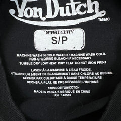 Von Dutch T Shirt Mens Small Black Spell Out Graphic Short Sleeve Tee