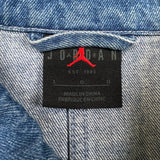 Nike Jordan Flight Heritage Denim Jacket Mens Large Blue AOP Monogram Trucker