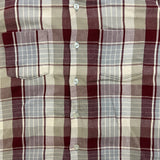 Vintage 70s Golden Key Plaid Flannel Mens XL Beige Workwear Distressed Button Up
