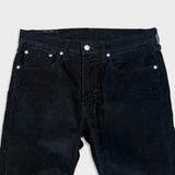 Levi's 502 Pants Mens 32x32 Black Corduroy Tapered Stretch Regular Fit Mid Rise