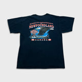 Vintage 1999 Harley Davidson T Shirt Mens Large Black Newfoundland Canada Eagle Biker Tee