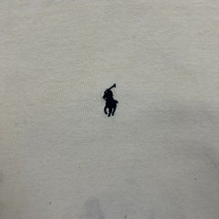 Vintage 90s Polo Ralph Lauren T Shirt Mens Large Beige Casual Pony V Neck Tee