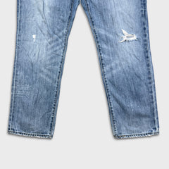 Levi's 541 Jeans Mens 36x30 Blue Athletic Taper Light Wash Distressed Denim Pants