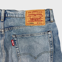 Levi's Hi Ball Jeans Mens 36x27 Blue Regular Fit Distressed Light Wash Denim Pants