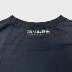 Vintage Y2K Quicksilver Boardriders Club T Shirt Mens Medium Black Sun Faded Tee