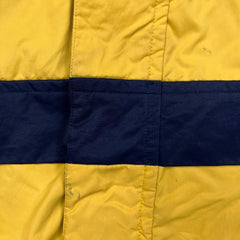 Nautica Jacket Mens XL Yellow NS83 Sailboat Logo Reversible Fleece Full Zip Coat