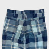 Vintage 70s Levi’s Sta-Prest Pants Mens 32x29 Blue Plaid Flare Leg Trousers