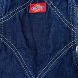 Dickies Overalls Mens 42x28 Blue Bib Medium Wash Hammer Loop Workwear Denim