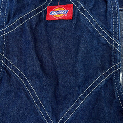 Dickies Overalls Mens 42x28 Blue Bib Medium Wash Hammer Loop Workwear Denim