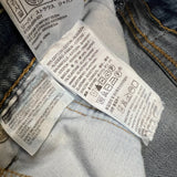 Levi's 514 Jeans Mens 34x30 Blue Slim Straight Fit Medium Wash Distressed Denim Pants