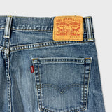 Levi's 514 Jeans Mens 34x30 Blue Slim Straight Fit Medium Wash Distressed Denim Pants