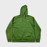Nike Sportswear Hoodie Mens Large Green Swoosh Full Zip Hooded Sweater