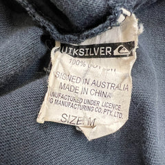 Vintage Y2K Quicksilver Boardriders Club T Shirt Mens Medium Black Sun Faded Tee