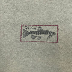 Vintage 90s Woolrich Trout Fishing T Shirt Mens XL Green USA Released Forgotten Tee