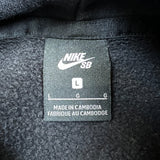 Nike SB Hoodie Mens Large Black Spell Out Skateboard Pullover Hooded Sweater