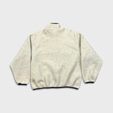 Vintage Y2K Champion Fleece Mens Medium Beige C Logo 1/4 Zip Outdoor Jacket Pullover