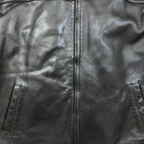 Vintage 90s Danier Leather Jacket Mens XL Black Heavyweight Full Zip Coat
