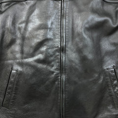 Vintage 90s Danier Leather Jacket Mens XL Black Heavyweight Full Zip Coat