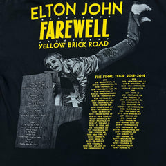 2018 Elton John Farewell Yellow Brick Road Tour T Shirt Mens Medium Black Tee