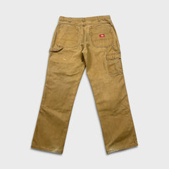 Dickies Pants Mens 34x30 Beige Double Knee Distress Carpenter Fade Canvas Workwear