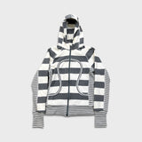 Lululemon Scuba Hoodie Womens Size 8 Gray Striped Full Zip Hooded Sweater