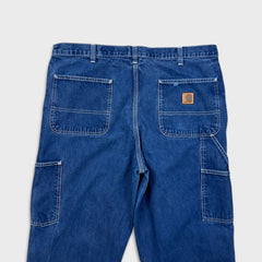 Carhartt Jeans Mens 36x32 Blue Original Dungaree Fit Workwear Baggy Denim Pants