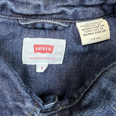 Levi's Barstow Western Denim Shirt Mens Small Dark Wash Long Sleeve Button Up